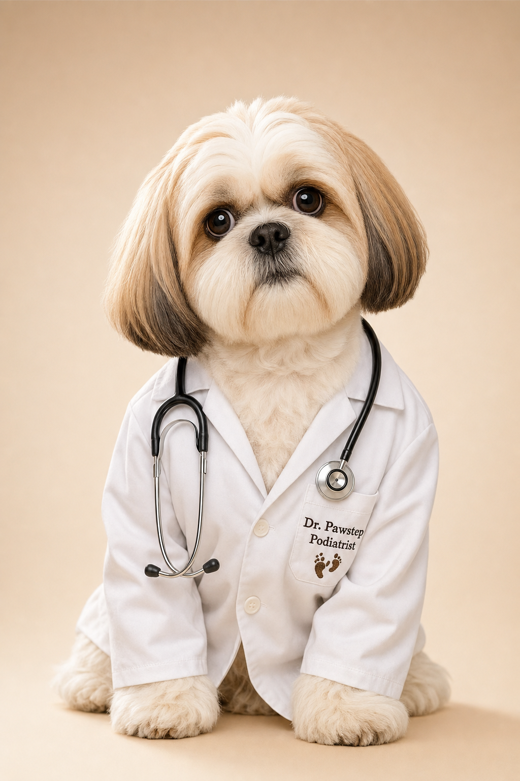 Dr. Po in his lab coat